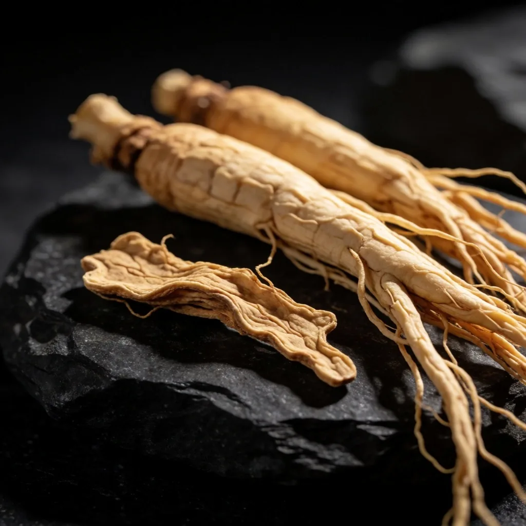 Ginseng root cross-section macro detail